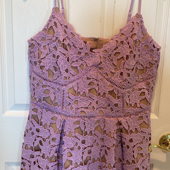 City Chic lilac dress so fancy lace overlay dress New - Picture 4 of 6